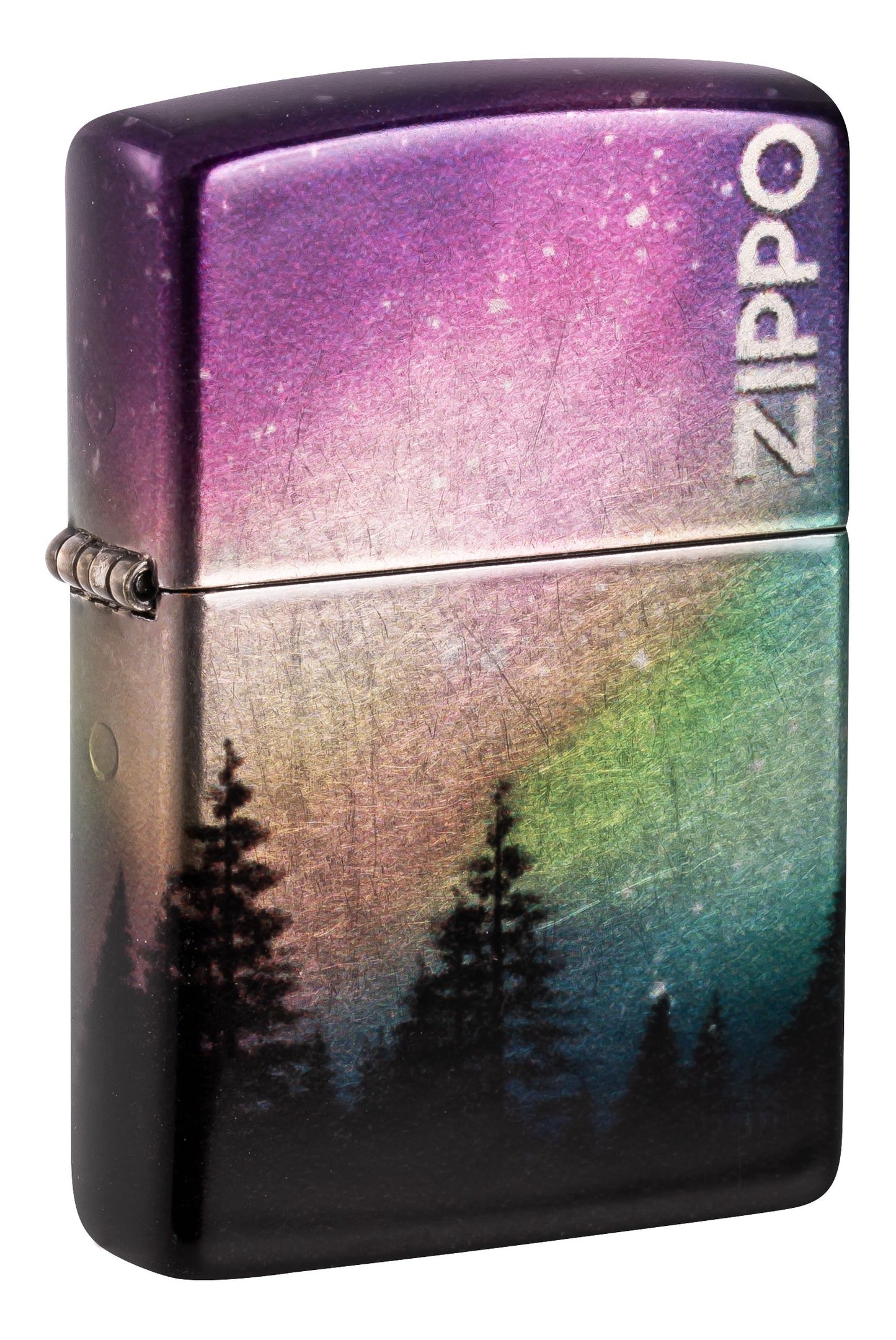 Zippo Aurora Borealis Design, 540 Tumbled Chrome Fusion Lighter #48771