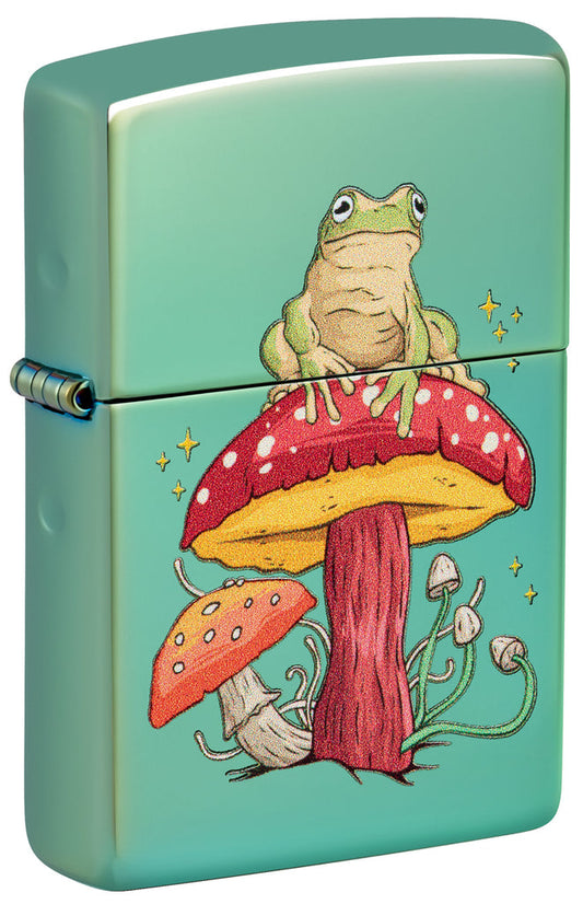 Zippo Mystical Frog Design, High Polish Green Lighter #48973