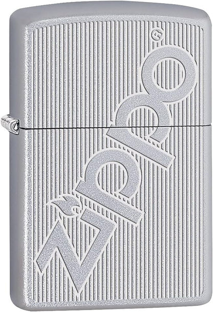 Zippo Logo Design, Classic Satin Chrome Lighter #29701