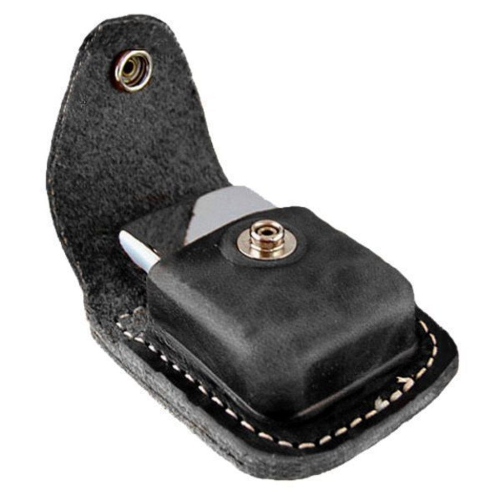 Zippo Textured Weed Leaf Purple Matte & Black Leather Pouch Gift Box Set