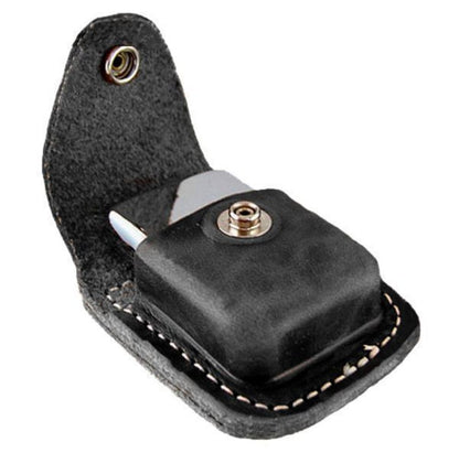 Zippo Textured Weed Leaf Purple Matte & Black Leather Pouch Gift Box Set