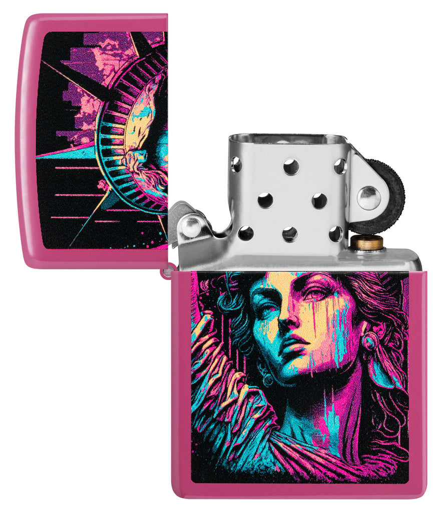 Zippo American Lady Statue of Liberty Design, Frequency Lighter #48916