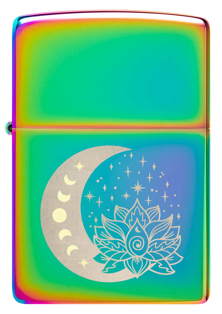 Zippo Spiritual Moon Lotus Flower Design, Multi Color Lighter #48910