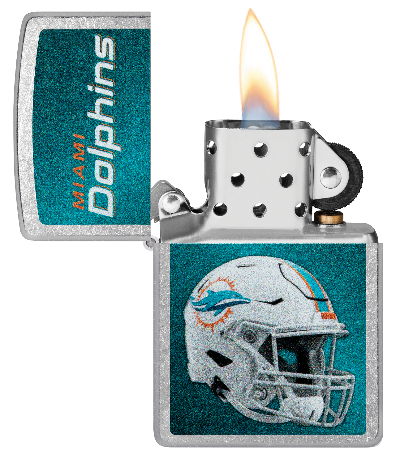 Zippo NFL Miami Dolphins Helmet Design, Street Chrome Lighter #48438