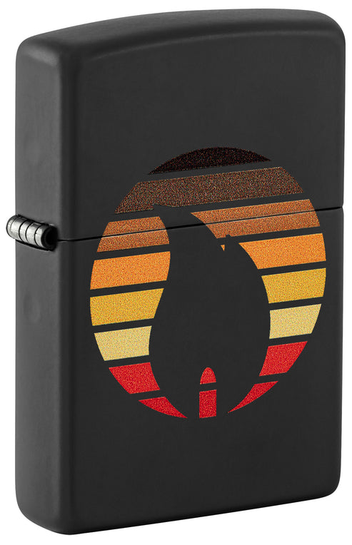 Zippo Colorblock Zippo Flame Design, Black Matte Lighter #46168