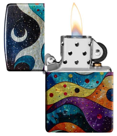 Zippo Space Fusion Design, 540 Tumbled Chrome Finish Lighter #46598