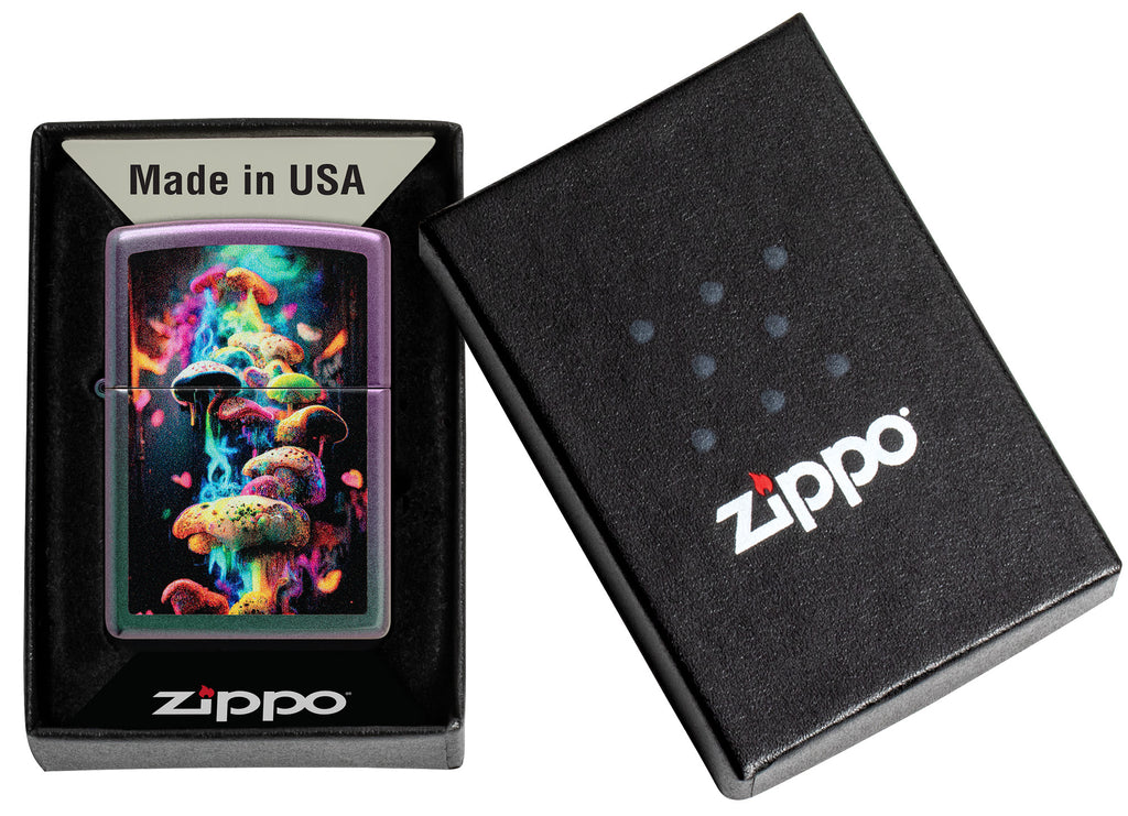 Zippo Mushrooms Design, Iridescent Lighter #48929