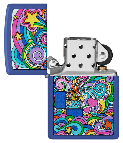 Zippo Abstract Zippo Design. Royal Blue Matte Lighter #48955