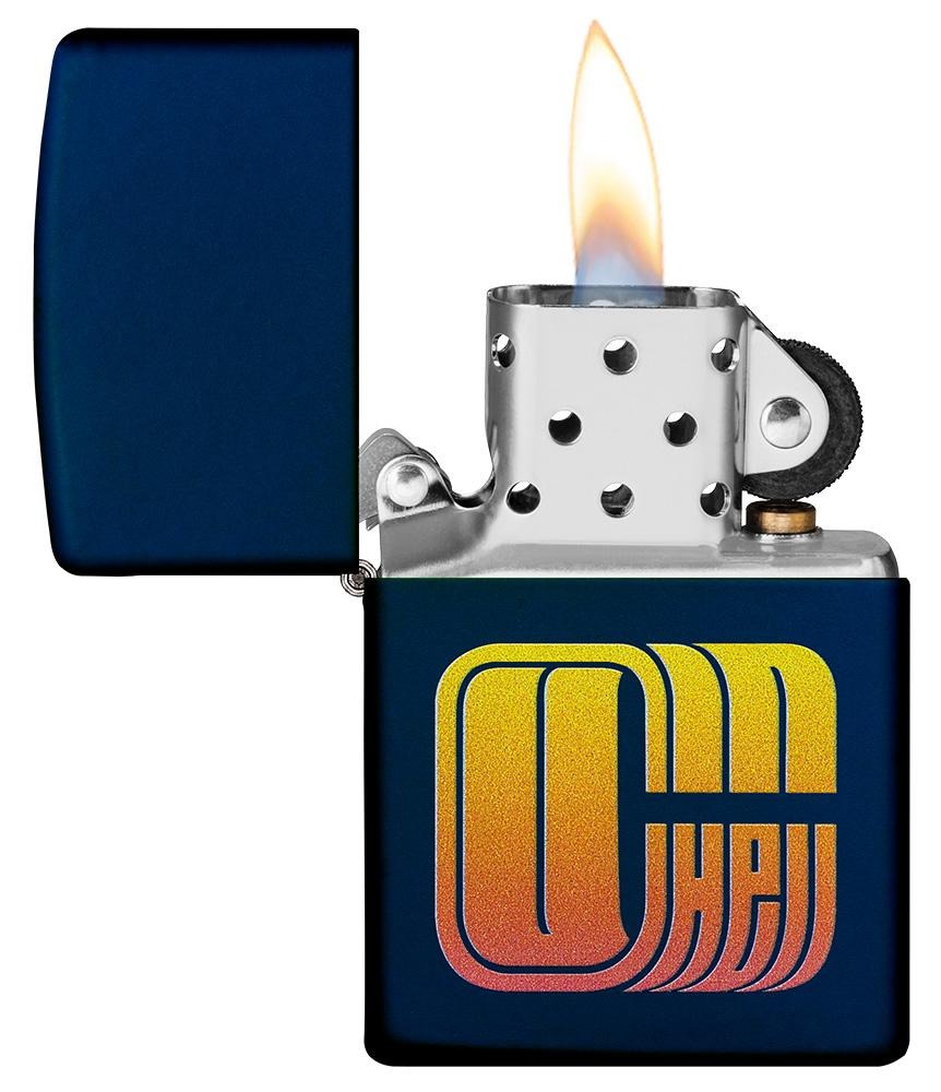 Zippo Alexander Pref C U in Hell Design, Navy Matte Lighter #49537