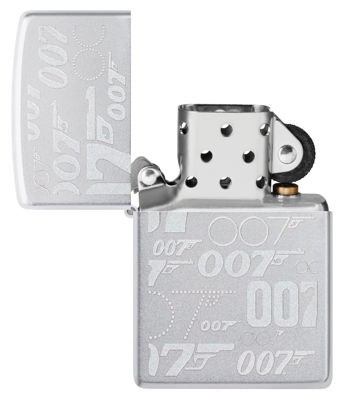 Zippo James Bond 007 Logo, Satin Chrome Lighter #48735