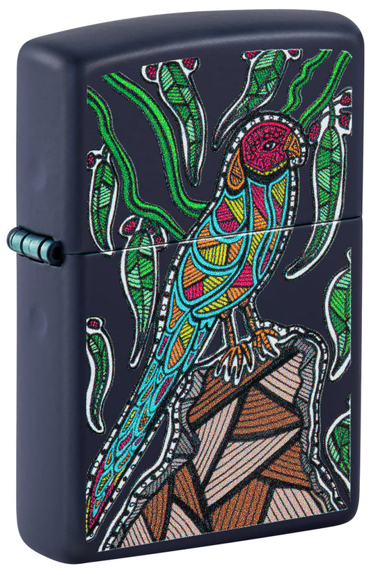 Zippo John Smith Gumbula Tropical Bird, Navy Matte Lighter #48965