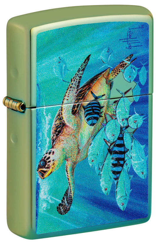 Zippo Guy Harvey Hawksbill Caravan, High Polish Teal Lighter #48967