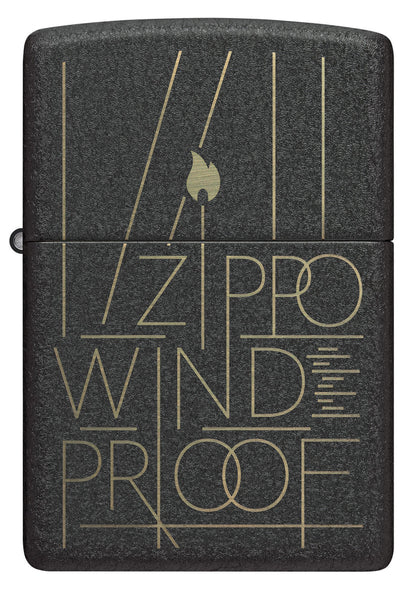 Zippo Line Art Zippo Design, Black Crackle Lighter #46172