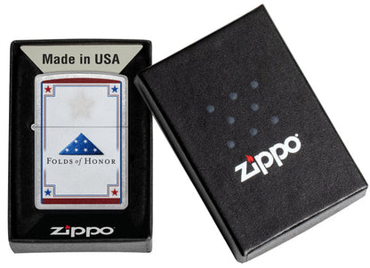 Zippo Folds of Honor Logo Design, Street Chrome Finish Lighter #46768