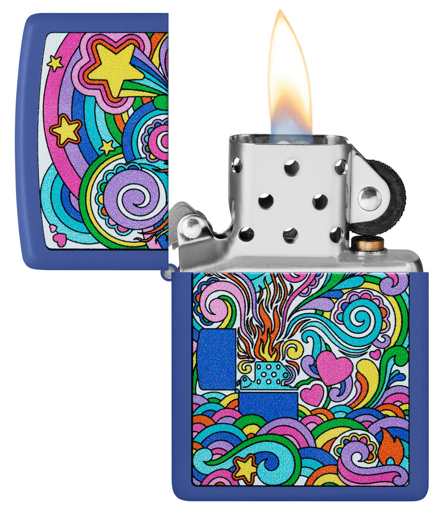 Zippo Abstract Zippo Design. Royal Blue Matte Lighter #48955