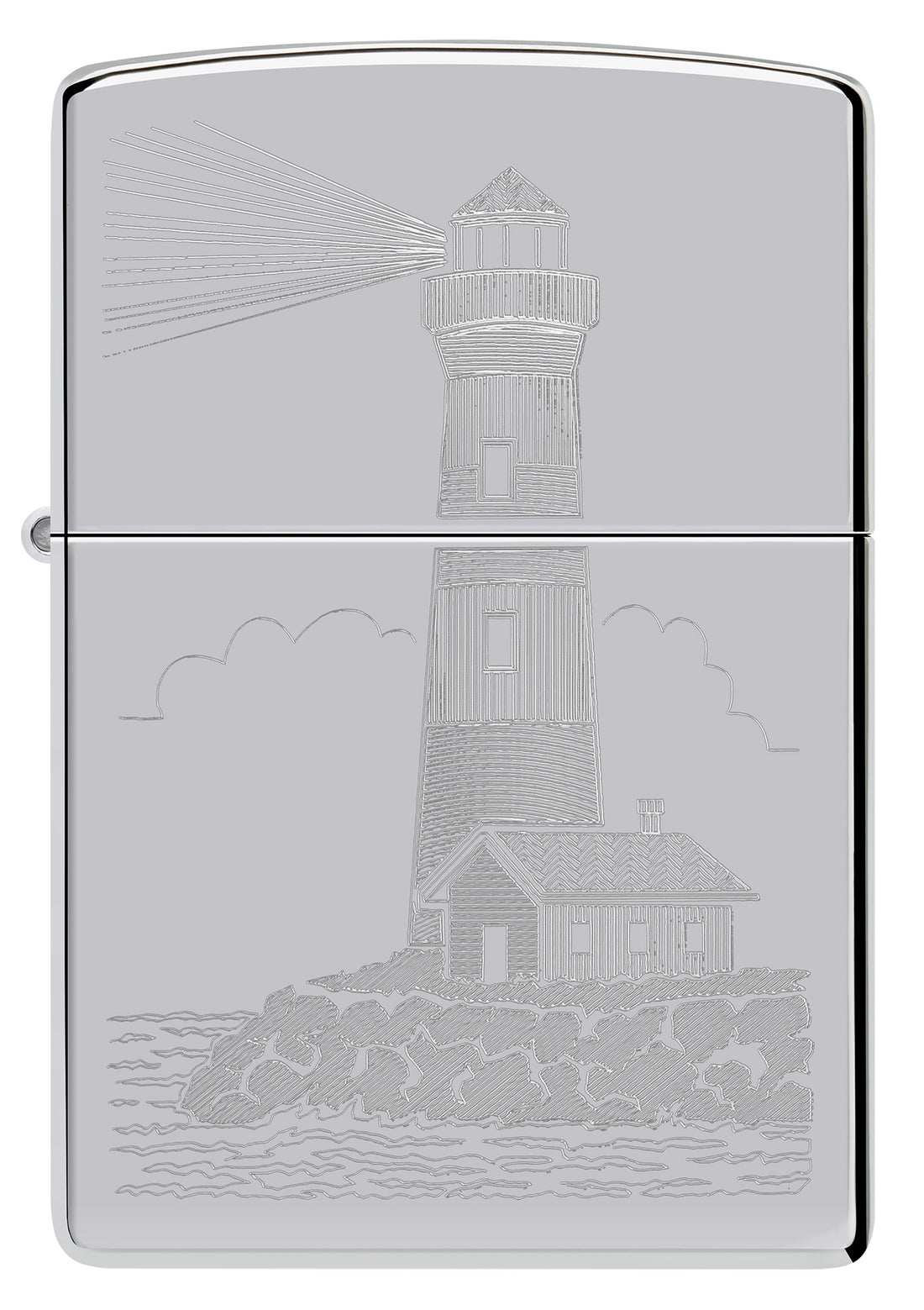 Zippo Lighthouse Design, High Polish Chrome Finish Lighter #46725