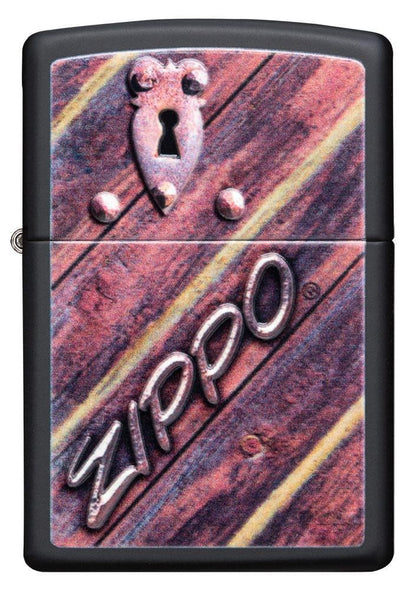 Zippo Lock Design, 3D Texturing, Black Matte Windproof Lighter #29986