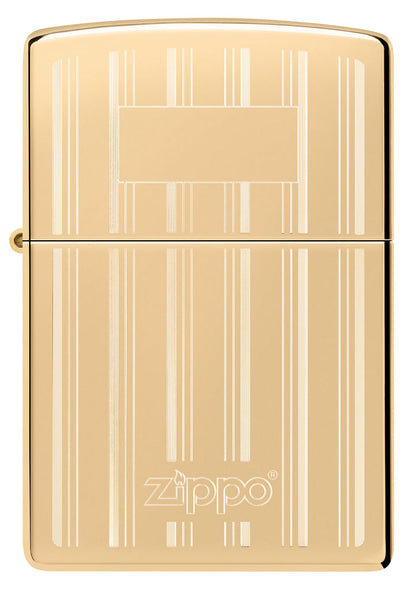 Zippo Classy Zippo Logo Design, High Polish Brass Lighter #46011