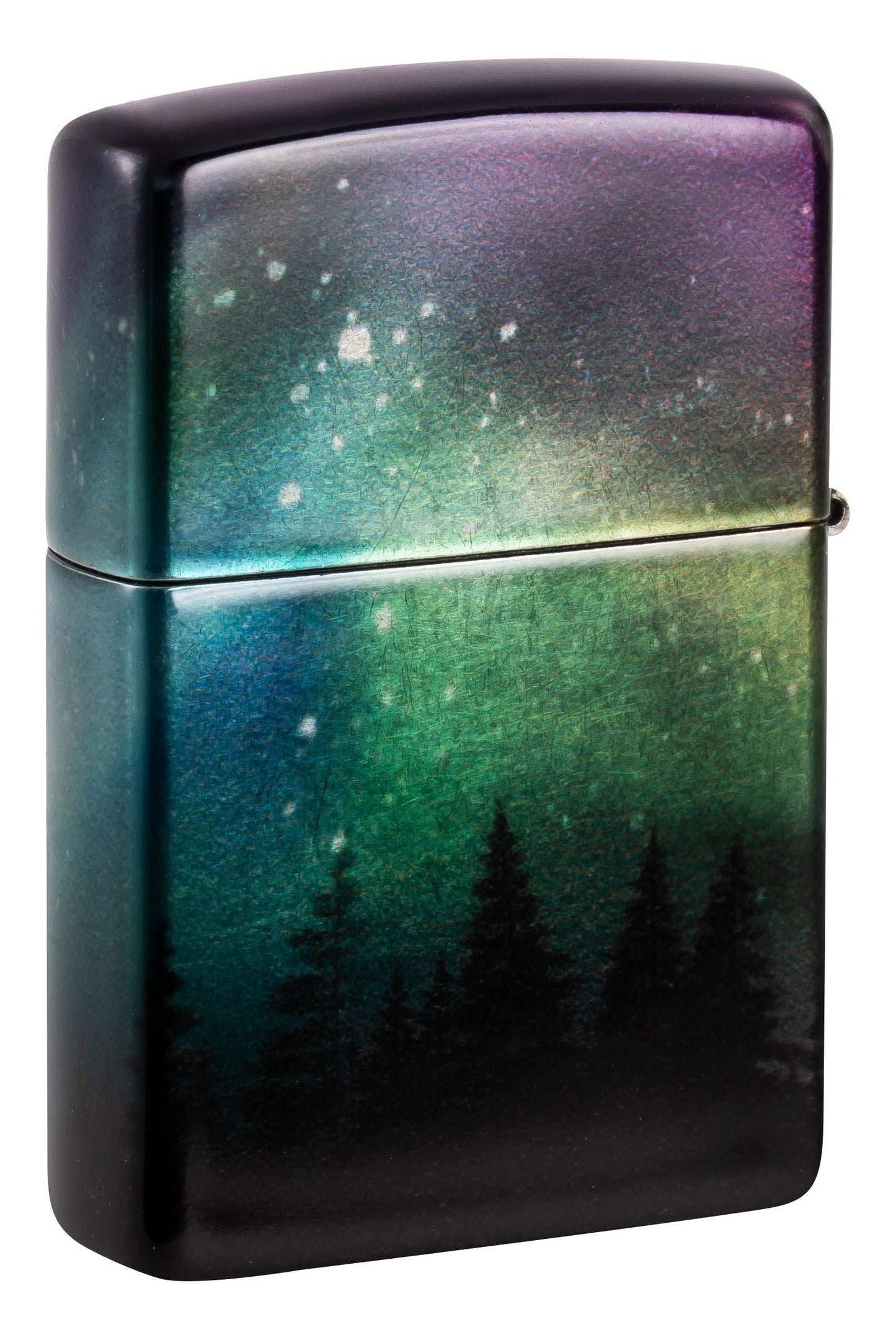 Zippo Aurora Borealis Design, 540 Tumbled Chrome Fusion Lighter #48771