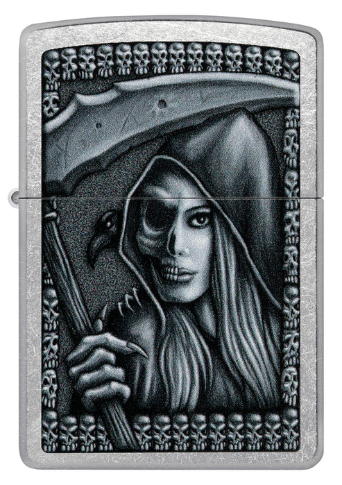 Zippo Grim Beauty Design, Street Chrome Lighter #46151