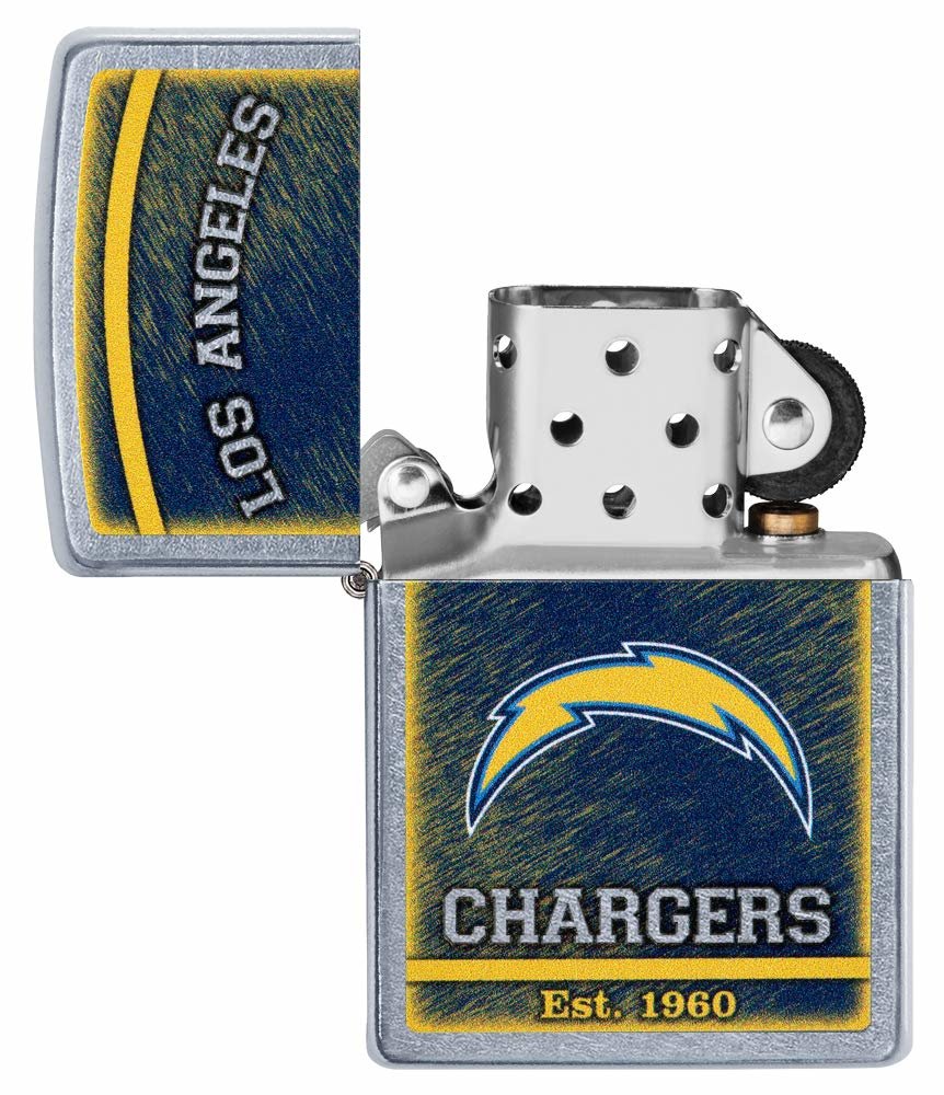 Zippo NFL Los Angeles Chargers, Street Chrome Finish, Windproof Lighter #29948