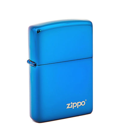 Zippo Sapphire w/ Logo Lighter, High Polish, Iridescent Blue, Windproof #20446ZL