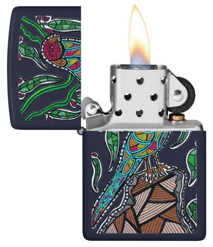 Zippo John Smith Gumbula Tropical Bird, Navy Matte Lighter #48965