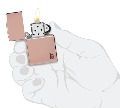Zippo Armor High Polish Rose Gold Flame Design #46401