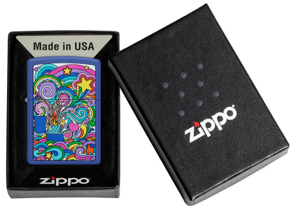 Zippo Abstract Zippo Design. Royal Blue Matte Lighter #48955