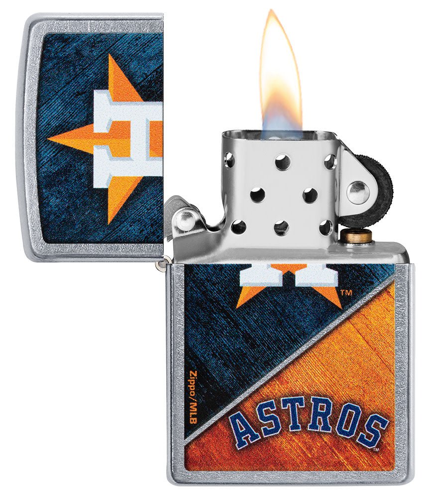 Zippo MLB Houston Astros Baseball Team, Street Chrome Lighter #49732