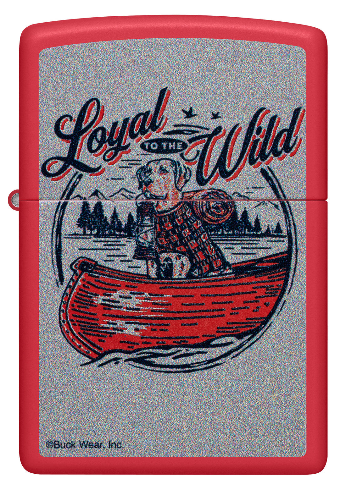 Zippo Buck Wear “Loyal to the Wild” Design, Red Matte Finish Lighter #46591