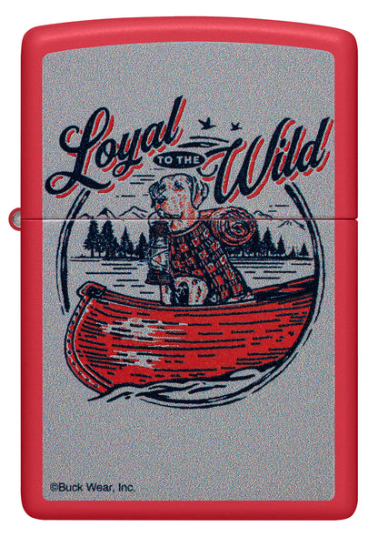 Zippo Buck Wear “Loyal to the Wild” Design, Red Matte Finish Lighter #46591
