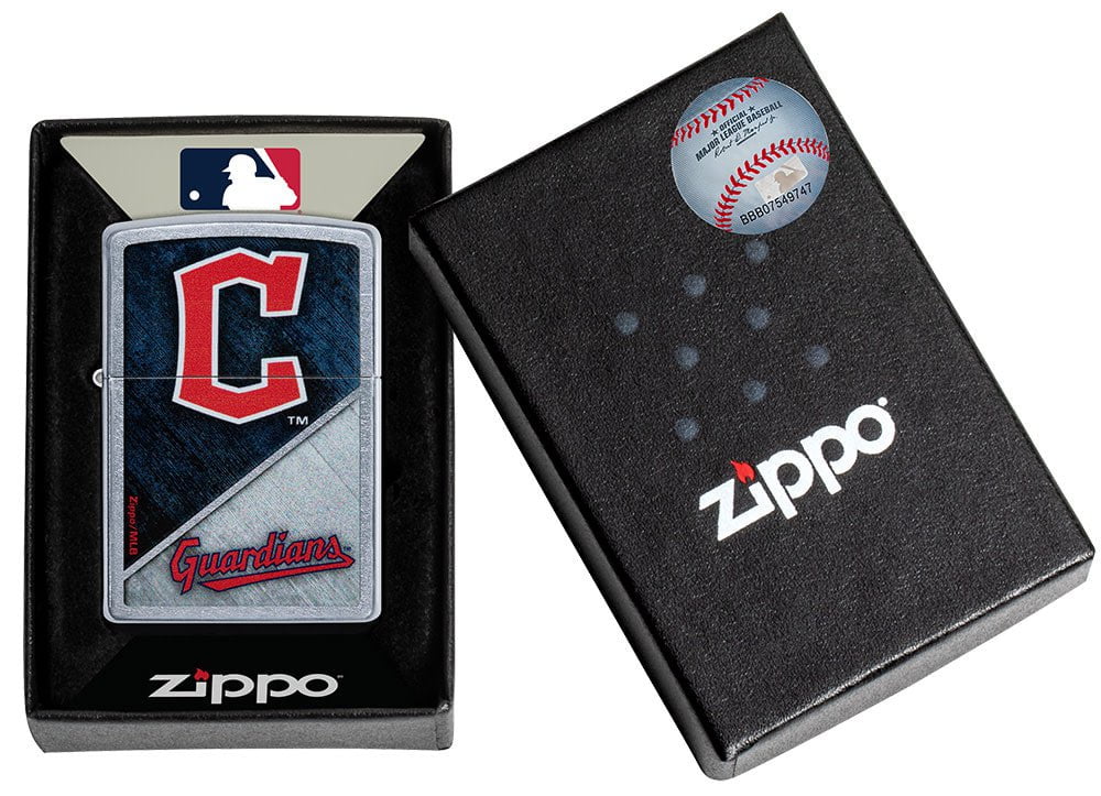 Zippo MLB Cleveland Guardians Baseball Team, Street Chrome Lighter #49729