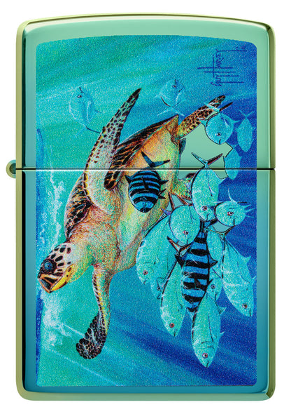 Zippo Guy Harvey Hawksbill Caravan, High Polish Teal Lighter #48967