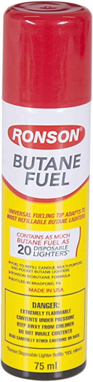 Ronson Butane Fuel Cans, 75ml/42g, 12-PACK #99143