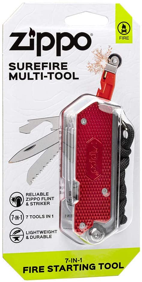 Zippo SureFire Multi-Tool, 7-in-1 Survival Fire Starting Tool #40549