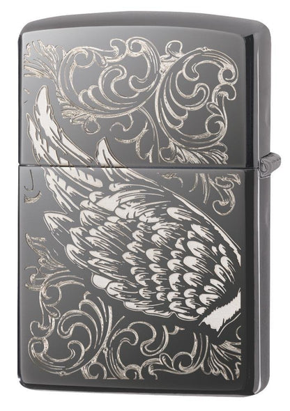 Zippo Flame and Wing Filigree, Laser Engraved Design, Windproof Lighter #29881