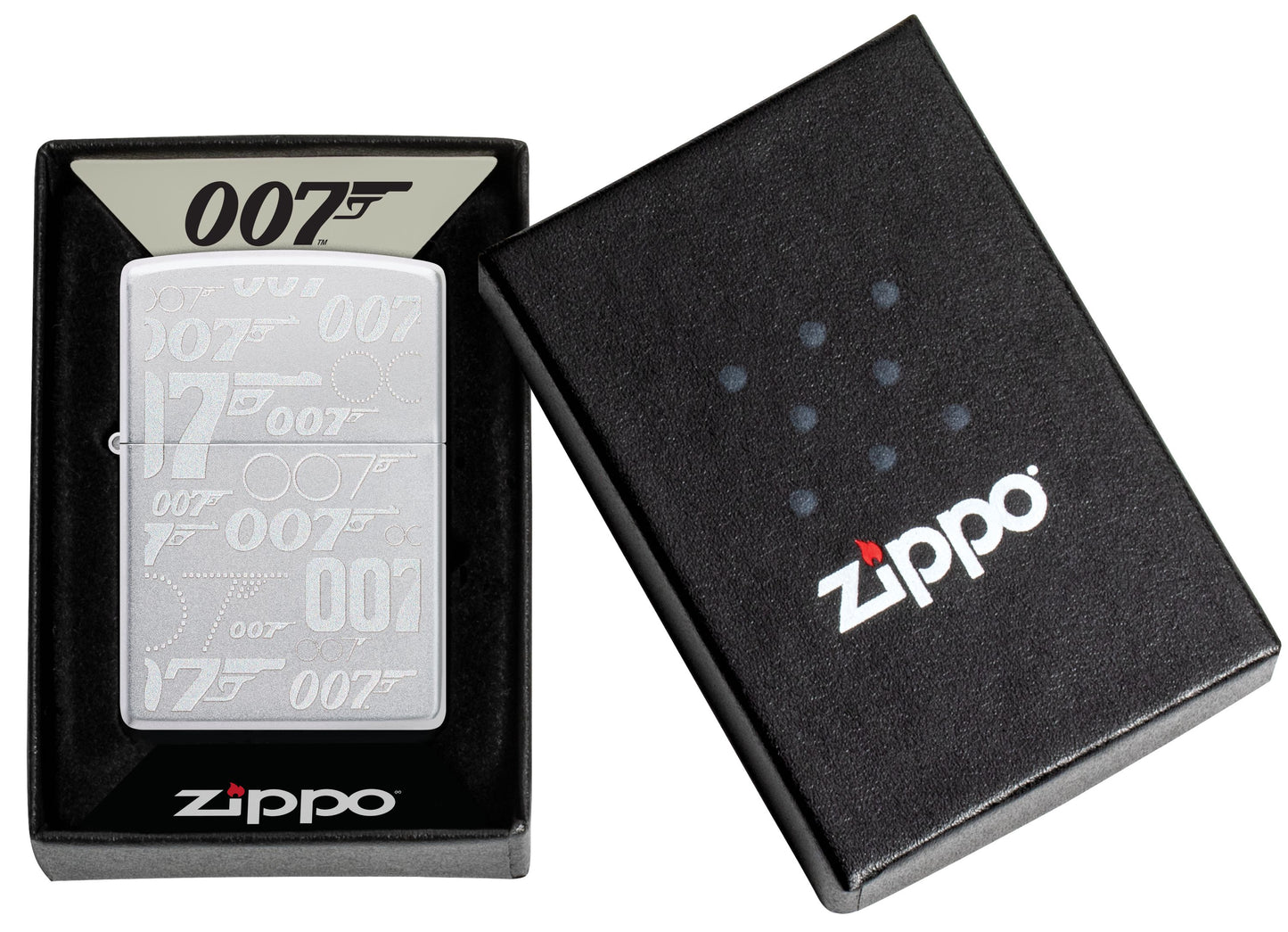 Zippo James Bond 007 Logo, Satin Chrome Lighter #48735