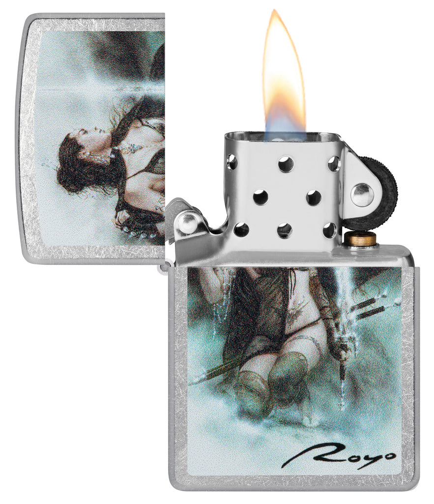 Zippo Luis Royo Lady Warrior Design, Street Chrome Lighter #48962