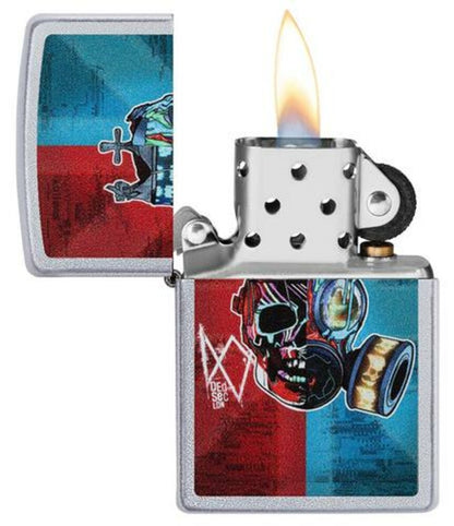 Zippo Watch Dogs Legion Gaming, Satin Chrome Finish, Windproof Lighter #49242