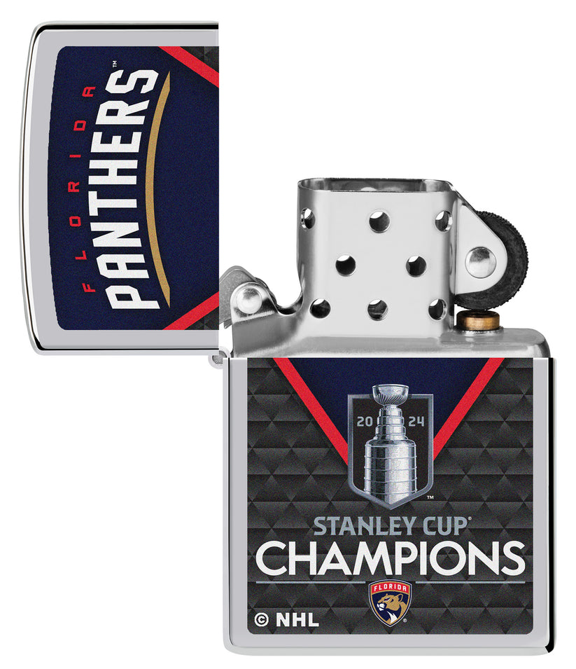 Zippo NHL 2024 Stanley Cup Champions Florida Panthers, High Polish Chrome Lighter #46370