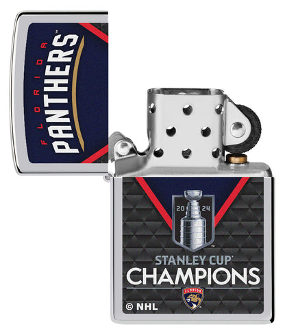 Zippo NHL 2024 Stanley Cup Champions Florida Panthers, High Polish Chrome Lighter #46370