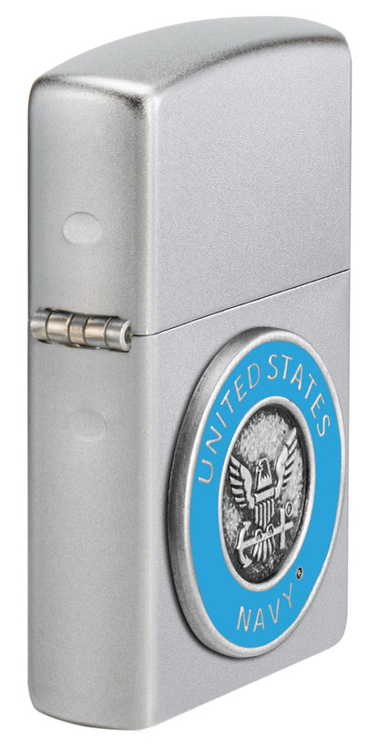 Zippo United States Navy, Satin Chrome Lighter #48975