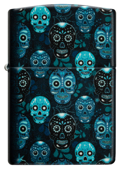 Zippo Sugar Skulls Design. 540 Glow In The Dark Lighter #46017