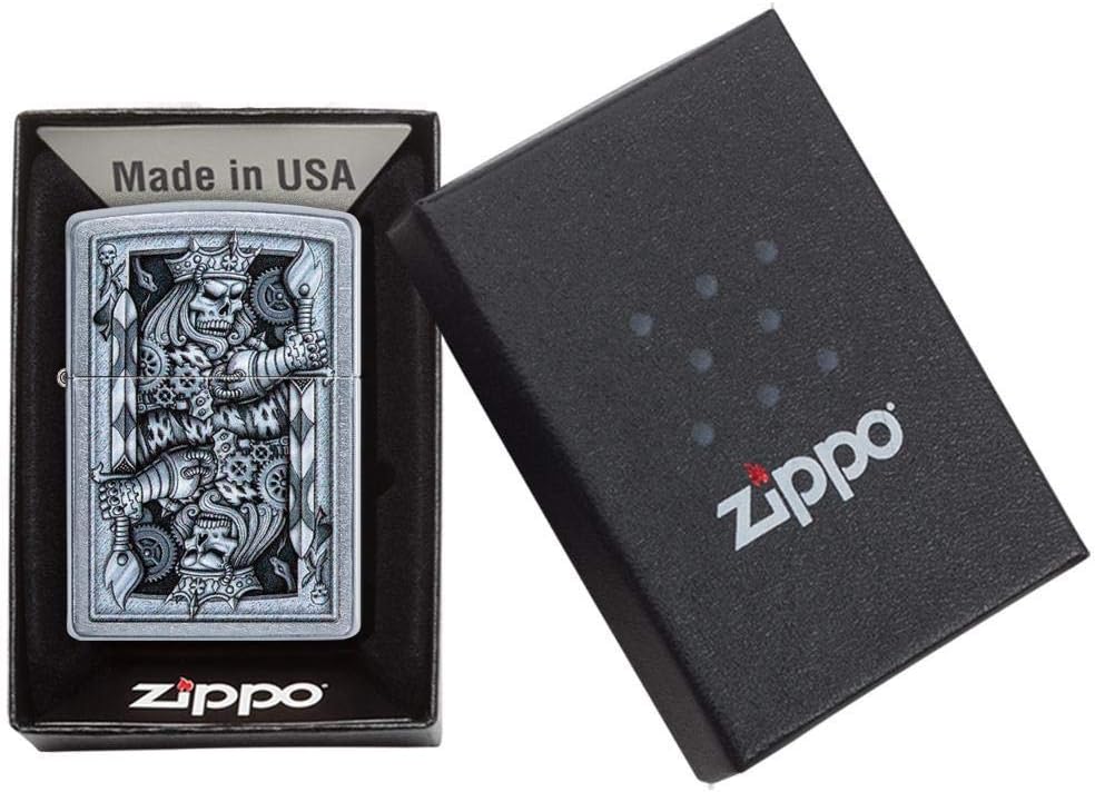 Zippo Steampunk King of Spades Design, Street Chrome Lighter #29877