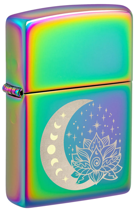 Zippo Spiritual Moon Lotus Flower Design, Multi Color Lighter #48910