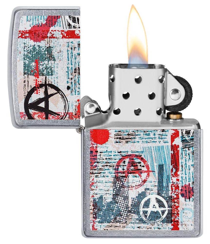 Zippo Anarchist Design, Street Chrome Design Windproof Lighter #49662