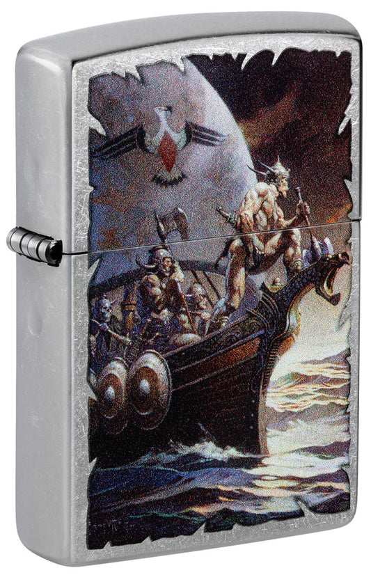 Zippo Frank Frazetta Kane Golden Sea, Street Chrome Lighter #48953