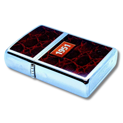 Zippo 1951 Leather Pattern Tribute Lighter – Brushed Chrome