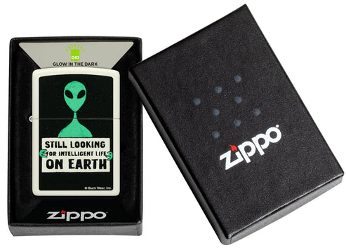 Zippo Buck Wear Alien Sign Glow-in-the-Dark Lighter #46092